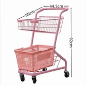 Количка за пазаруване с двойна кошница